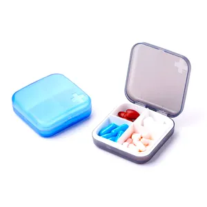 Pilulier de poche en plastique, boîtier Portable Original pour médicaments vitamines 1 pièce, 4 à 12 compartiments