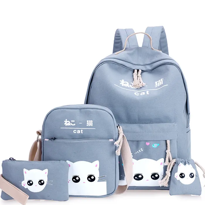 2022 wholesale good quality low MOQ cheap school bags&backpack set for college&high school student girls&kids