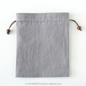 Pochette à bijoux en tissu de coton et de <span class=keywords><strong>lin</strong></span> coloré avec cordon de serrage - Product Image 5