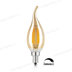 Home Dimmable decoration FC35 C35 LED Filament Light Bulb Candle lamp E27 E14