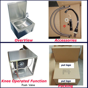 Manos libres sin mangas de <span class=keywords><strong>rodilla</strong></span> operado <span class=keywords><strong>Catering</strong></span> de acero inoxidable fregadero de lavabo - Product Image 1