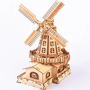 Bán buôn giáo dục Câu Đố Hà Lan cối xay gió giá rẻ 3D câu đố bằng gỗ