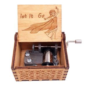 Music Box- Mechanism Box Beauty And The Beast Music Box- 18 Note Mechanism Antique Carved Wooden Music Box Crafts