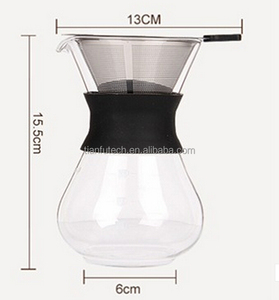 400ml <span class=keywords><strong>Manual</strong></span> <span class=keywords><strong>goteo</strong></span> <span class=keywords><strong>de</strong></span> café <span class=keywords><strong>de</strong></span> vidrio fabricante con anti-escaldadura <span class=keywords><strong>de</strong></span> silicio y <span class=keywords><strong>filtro</strong></span> - Product Image 1