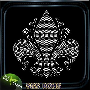Big <span class=keywords><strong>fleur</strong></span> de lis cristal motif en strass pour les chemises - Product Image 1