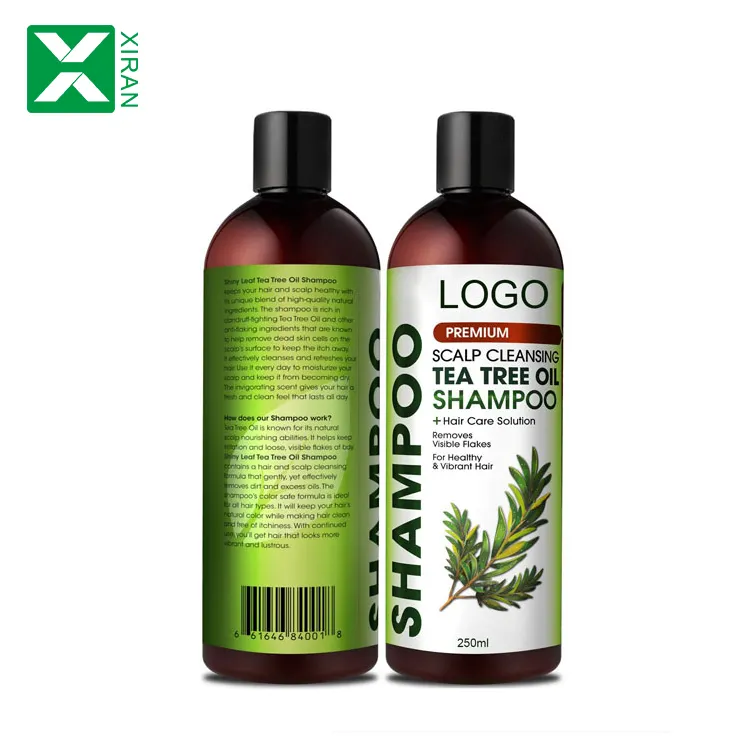 Aceite de árbol de té contra la pérdida del pelo champú 250ml refrescante nutritivo champú natural