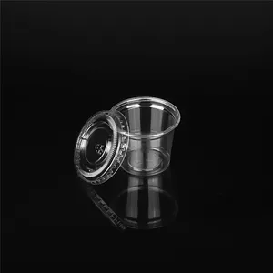 27ml Kunststoff Lebensmittel behälter PET Tasting Cup Souffle Cup für benutzer definierte