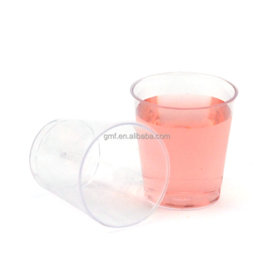 The hot selling disposable plastic round shot glasses glass 1 oz with logo