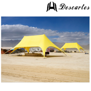 Tentes de plage jaunes à double pic en forme d'étoile pour les villages de vacances - Product Image 2