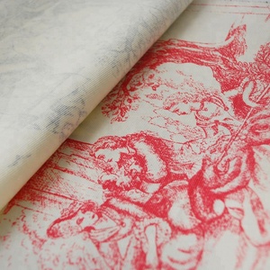 Tissu de toile de polyester de coton d'impression de poly art TC de conception de croquis de style mythologique occidental - Product Image 2