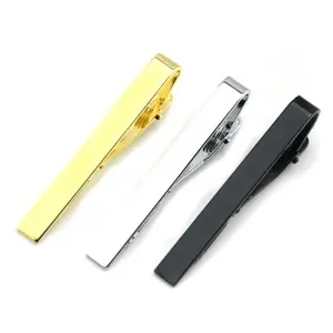 China Manufacturer Custom Metal Gold Sliver Black Nickel Plated Tie Bar Tie Clips For Men Ties