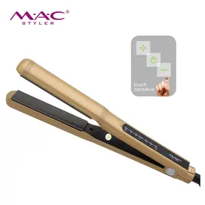 Wholesale Hot Sale Professional Barber Shop Touch Screen 2 in 1 Straight And Curly Hair Gold Hair Straightener