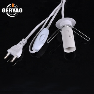 Phích Cắm 2 Chân EU + Dây Điện + Công Tắc Bật Tắt + Tấm Nhựa + Kẹp Khung Kim Loại + Cụm Giá Đỡ Đèn E14 - Product Image 1