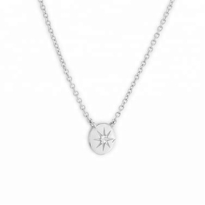 Gemma argento 925 placcato 18K delicata <span class=keywords><strong>stella</strong></span> e sole pendente collana pendente - Product Image 5