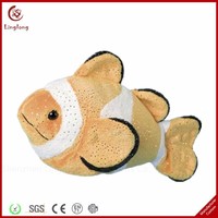 Gros peluche jaune poisson jouet avec de grands yeux doux peluche dessin animé poupées dessin animé Animal marin jeter oreiller