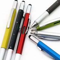 Stylo multifonction 6-en-1 le plus vendu avec logo imprimé, stylet, outil multifonction, stylo bille multifonction, cadeaux