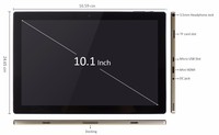 10.1 " ( 2 en 1) tablette Win clavier en cuir détachable ordinateur portable 2GB + 32GB 1280*800 IPS 1080 tablette 7 pouces
