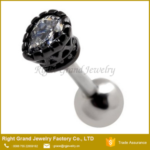 16g Waterdrop Pendientes Barbell Piercing Cartílago Tragus Hélice de Aleación de Zinc Hacia Adelante - Product Image 2