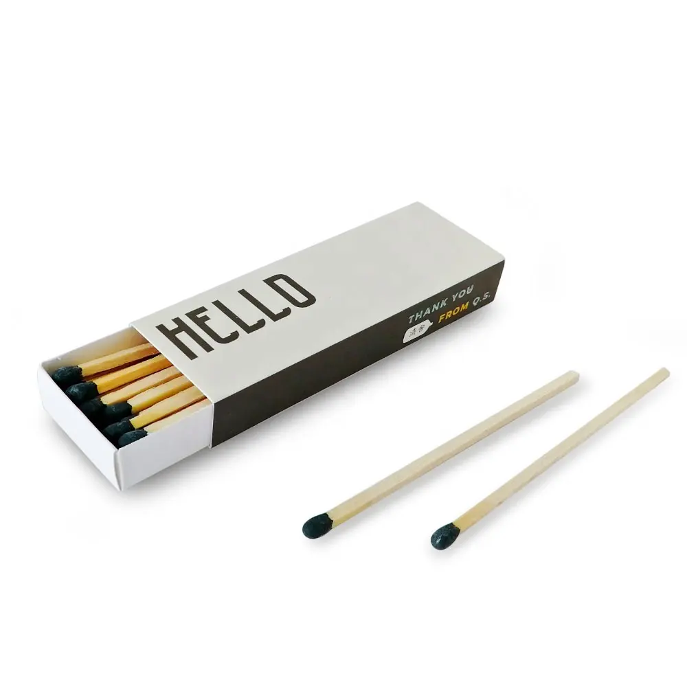 Safety long wooden stick cigar matches with custom matchbox
