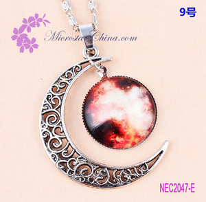 2016 Venta Caliente de La Luna de Cristal Nebula Galaxy luna creciente collar Para La Venta - Product Image 2