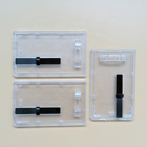 <span class=keywords><strong>Porte</strong></span>-cartes d'identité en <span class=keywords><strong>plastique</strong></span> transparent, Vertical, sur mesure, <span class=keywords><strong>pochette</strong></span> pour <span class=keywords><strong>badge</strong></span> avec bouton poussoir et coulissant - Product Image 3