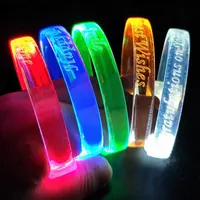 Led Wristband Flashing Color Change Sound Activated LED Wristband Flashing Bracelet Adjustable Led Flashing Wrist Band Led Light