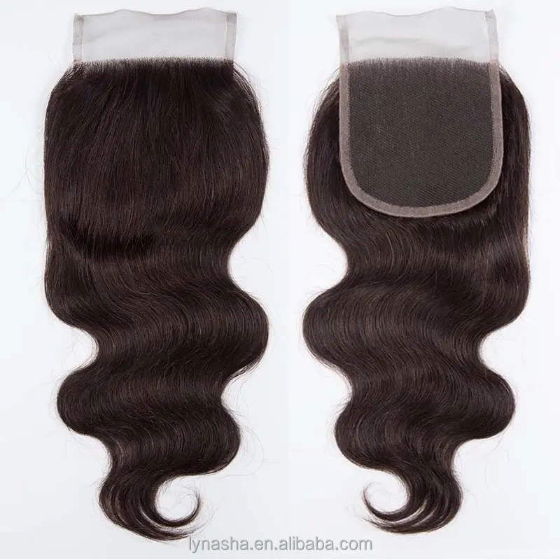 Cuticle Aligned Popular 100% Human Hair 4x4 Lace Closure Free Part