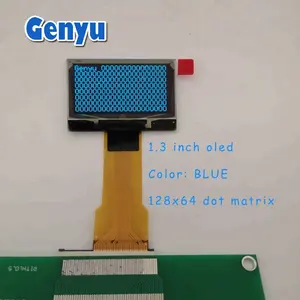 Oled Display 128x64 Graphic Lcd Display 30 Pins ZIF Type Mono Blue Color 1.3 Inch Oled Screen 128x64 Oled