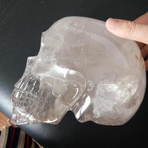 Lifesize Ukiran Tangan Kerajinan Patung untuk Koleksi Alami Bening Kristal Tengkorak - Product Image 4