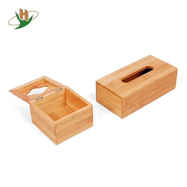 天然生活環境にやさしい長方形竹木製ティッシュボックス卸売用