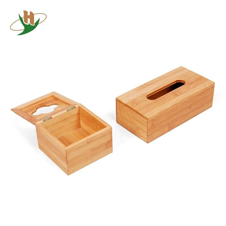 Natural wohnzimmer umweltfreundliche rechteckigen bambus holz tissue box für großhandel