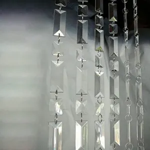 rectangular bead hanging crystal garland curtains for door decorations