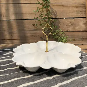 12" fruit plate for food nice embossment white porcelain high quality and cheap price