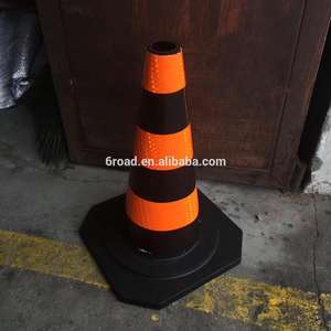 لون شعار الطباعة 45 70 90 سنتيمتر عاكسة الأسود المطاط إشارات للطرق على شكل مخروط ، السلامة المرورية رخيصة مخروط - Product Image 5