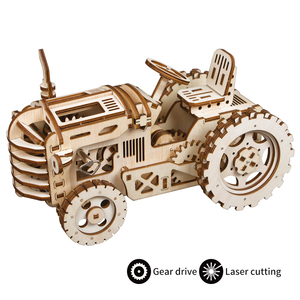 Jouet éducatif en <span class=keywords><strong>bois</strong></span> 3D certifié CPC Robotime <span class=keywords><strong>Rokr</strong></span> LK401, modèle de tracteur, puzzle à assembler pour enfants - Product Image 2