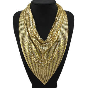 Gargantilla de Metal brillante con forma de rebanada, Collar de joyería india, bufanda, Collar bohemio, joyería para el cuerpo - Product Image 3