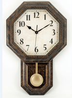 Pendule murale à quartz Vintage en plastique, 1 pièce, pendule chinoise antique, horloge murale