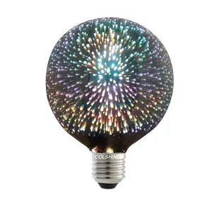 Праздничная 3D лампа накаливания со звездой, светодиодная лампа Эдисона E27, цветная светодиодная лампа