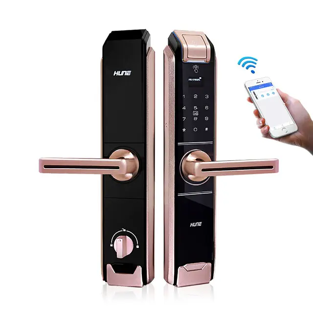 2023 Top sales quality WIFI lega di titanio antifurto digital fingerprint serratura intelligente automatica con scheda codice password