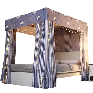 LED Lights Colorful Sanding Fabric Breathe High Quality Stainless Steel Stand Seasons Living Room Bed Curtain Mosquito Net