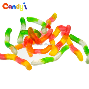 Colori ad olio colorato rivestito forma di insetto fruttato vermi gummy della caramella