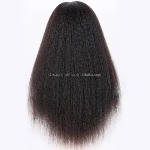 Kinky Straight 100% Brazilian Remy Human Hair 150% Density Pre Plucked Hairline 360 Degree Lace Wigs