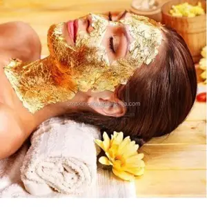 Luce di lusso 100% puro oro 24k foglia Anti rughe aziende pelle maschera per il viso oro foglia d'oro maschera