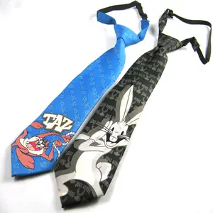 clean necktie silk scarves pretied cartoon necktie