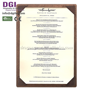 China Venta caliente moda <span class=keywords><strong>restaurante</strong></span> menú de tapas de cuero - Product Image 2