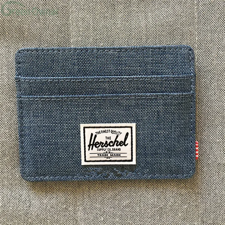 Canvasクレジットカード財布赤ファッションカスタムブランド名カードホルダー