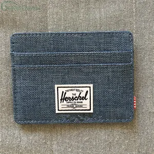 Dompet Kartu Kredit Kanvas Mode Merah Pemegang Kartu Nama Merek Kustom