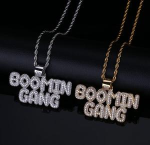 BOOMIN <span class=keywords><strong>GANG</strong></span> Hombres Doble Fila Iniciales Zircon Accesorios Moda Colgante Collar - Product Image 1