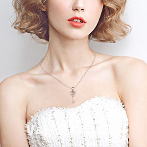 Collar con colgante de llave para mujer, cadena de plata de ley 925 personalizada pura para mujer - Product Image 6