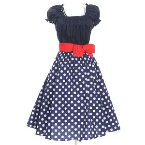 파티 파티 빈티지 디자인 풀 서클 50s 스타일 짧은 소매 맞춤형 드레스